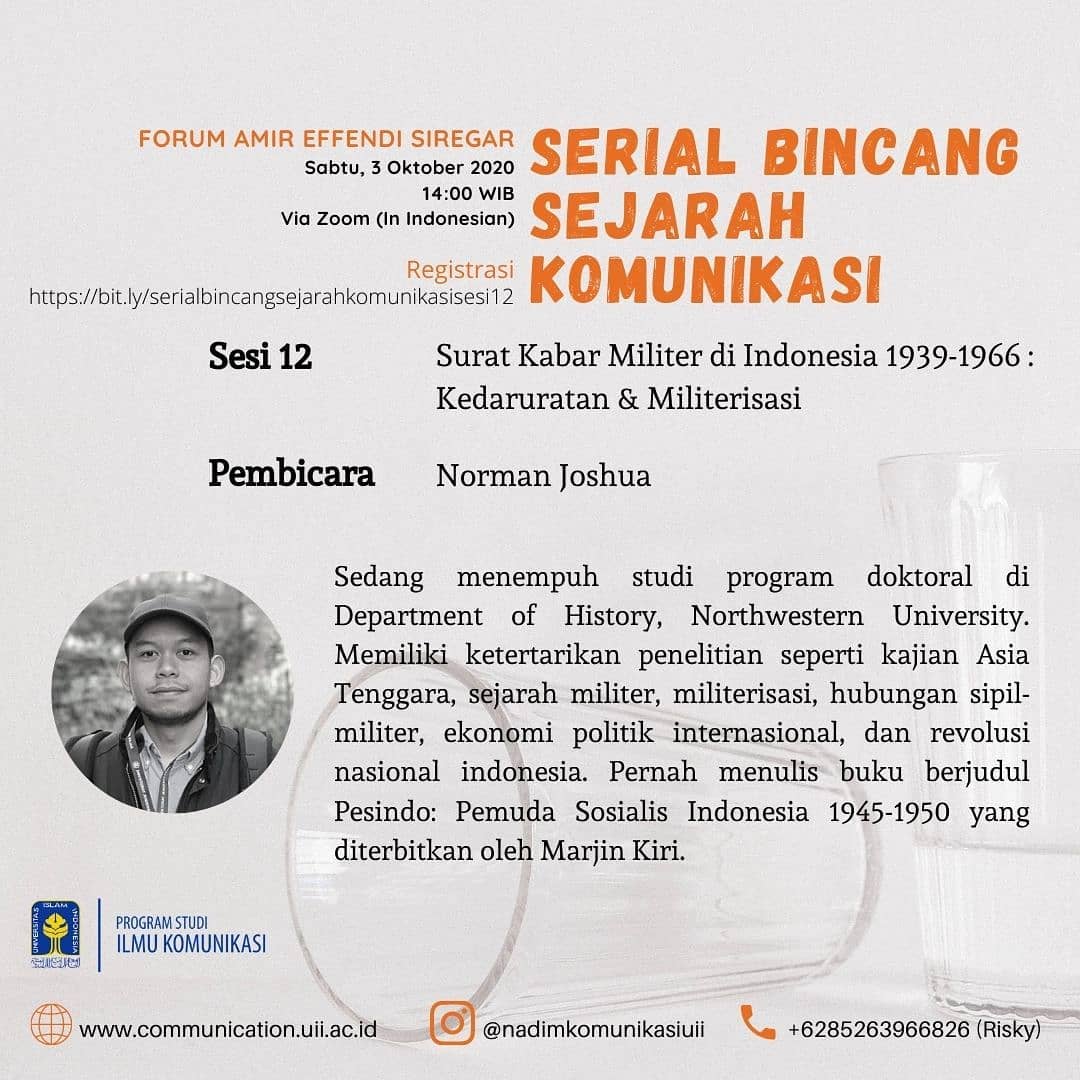 Forum Amir Effendi Siregar #12: Surat Kabar Militer di Indonesia 1939-1966 -“Kedaruratan dan Militerisasi”