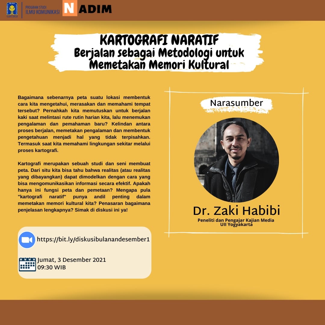 Kartografi Naratif: Berjalan sebagai Metodologi untuk Memetakan Memori Kultural with Zaki Habibi