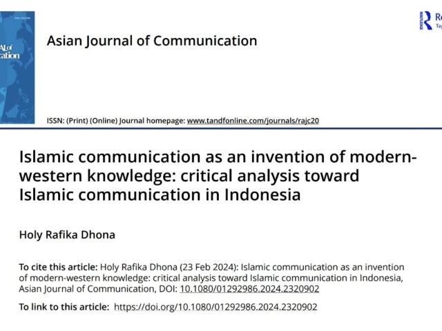 Islamic Communication as an Invention of Modernwestern Knowledge: Critical analysis toward Islamic Communication in Indonesia – Asian Journal Communication