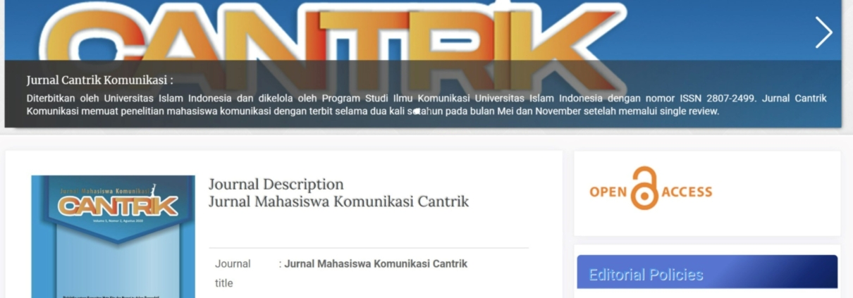 Jurnal Mahasiswa Komunikasi Cantrik