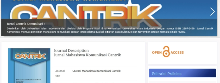 Jurnal Mahasiswa Komunikasi Cantrik