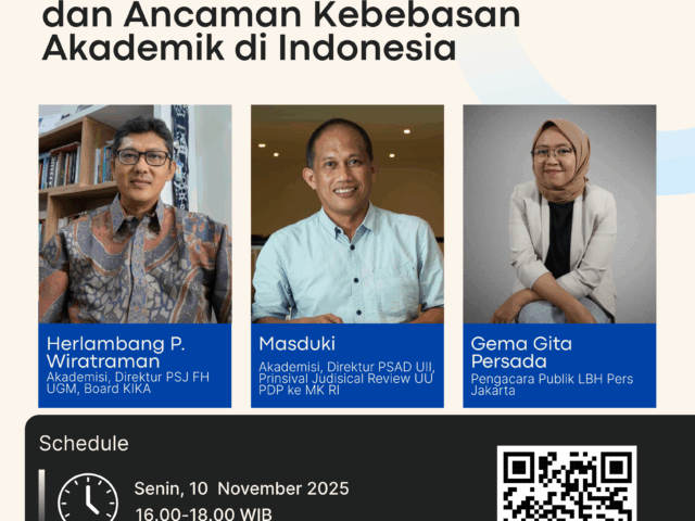 Diskusi Online – UU Perlindungan Data Pribadi dan Ancaman Kebebasan Akademik